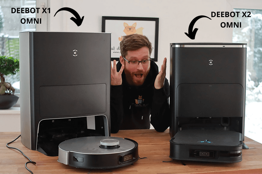 Das Aussehen des ECOVACS DEEBOT X2 OMNI ist im Vergleich zum X1 OMNI zu sehen.